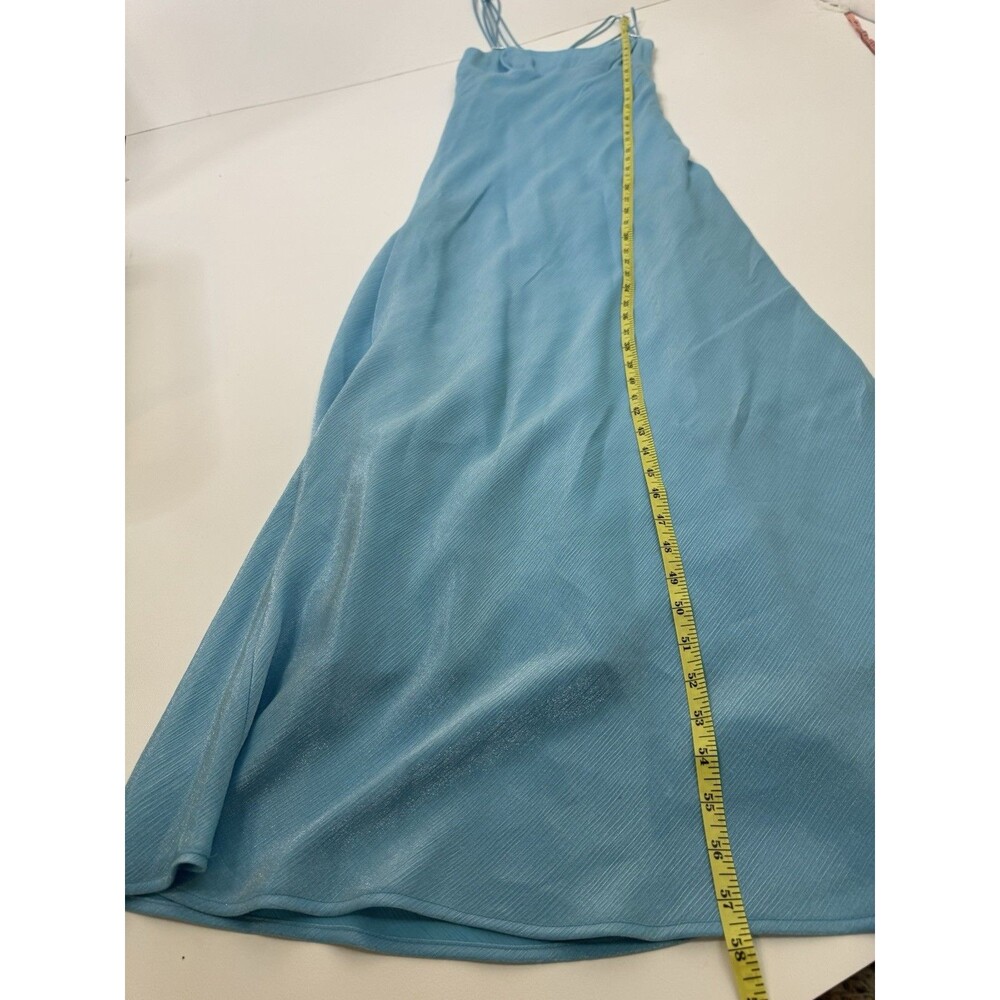 Y2K Teal Prom Dress Formal Slip Style Maxi Small - Picture 10 of 10